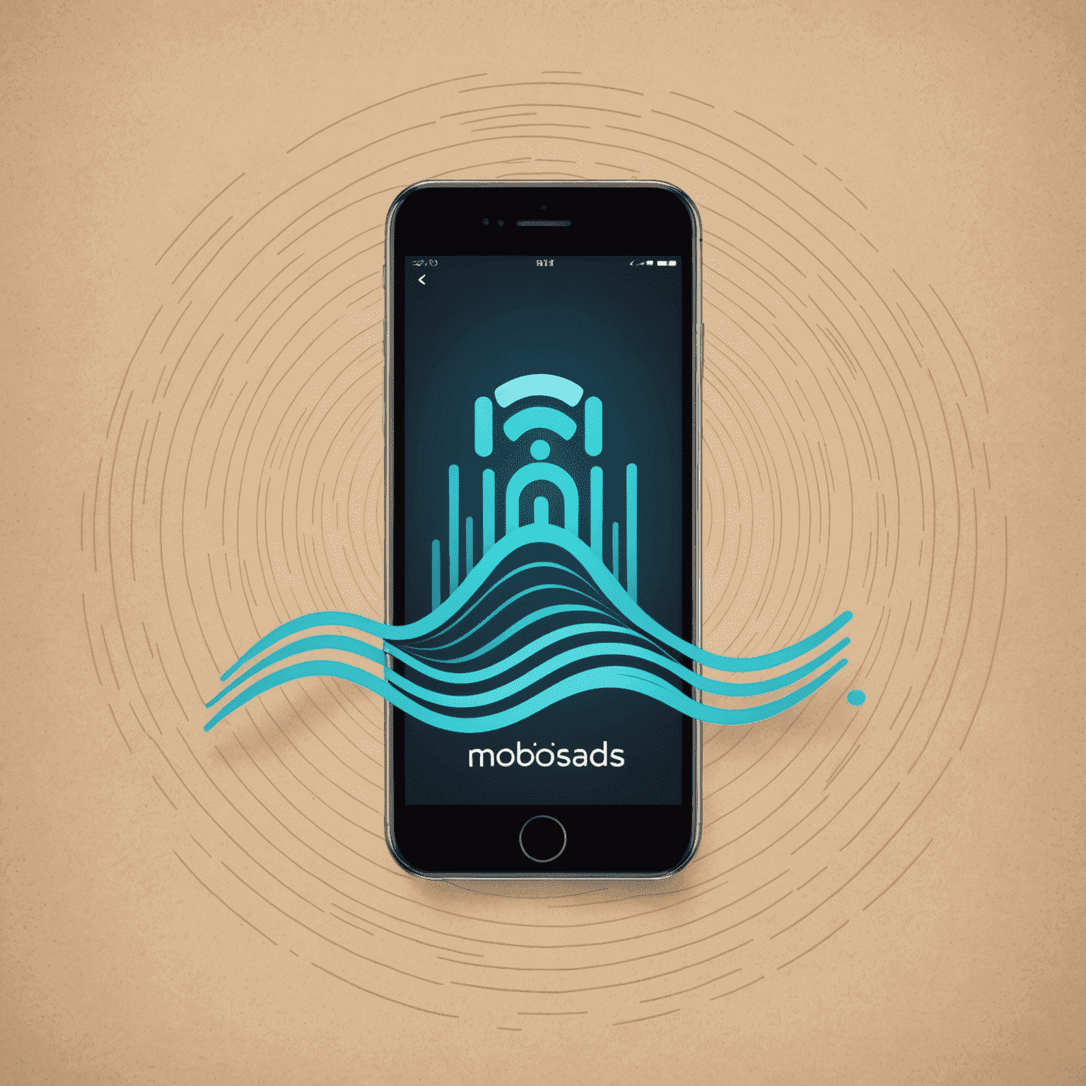 MobisAds logo featuring a stylized mobile phone with signal waves