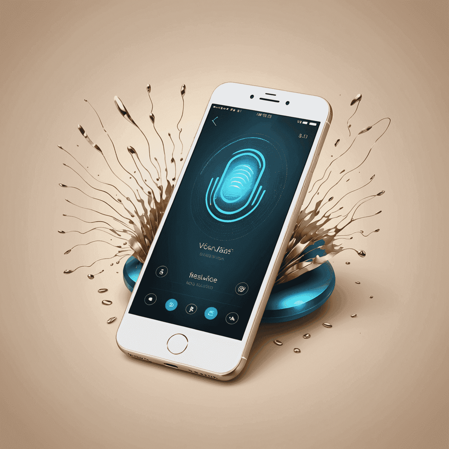 Illustration of voice communication services including a smartphone emitting sound waves, representing HD voice calls and voicemail services