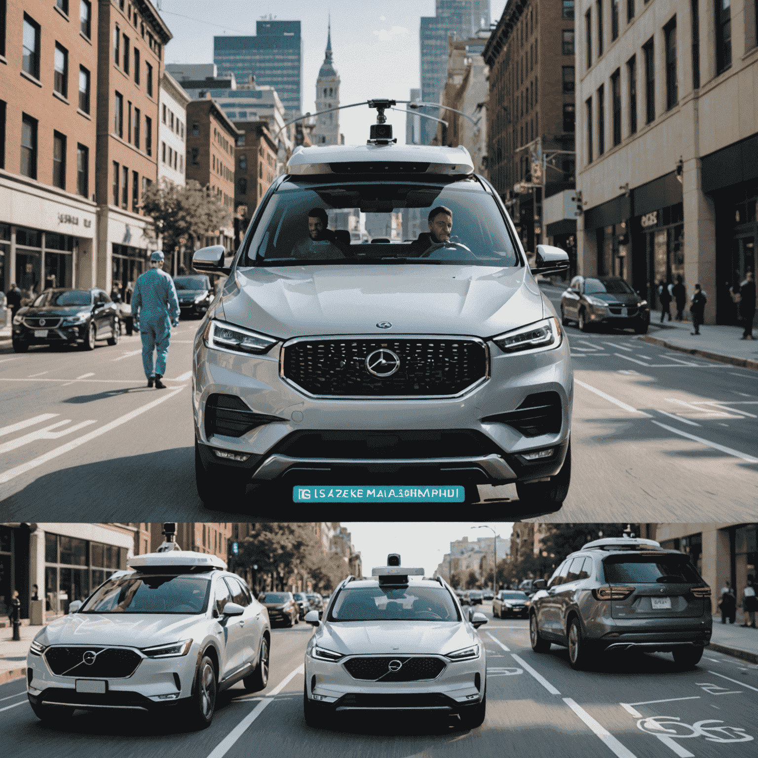 Split-screen image showing a surgeon performing remote surgery and a self-driving car navigating city streets, illustrating the low-latency applications of 5G technology