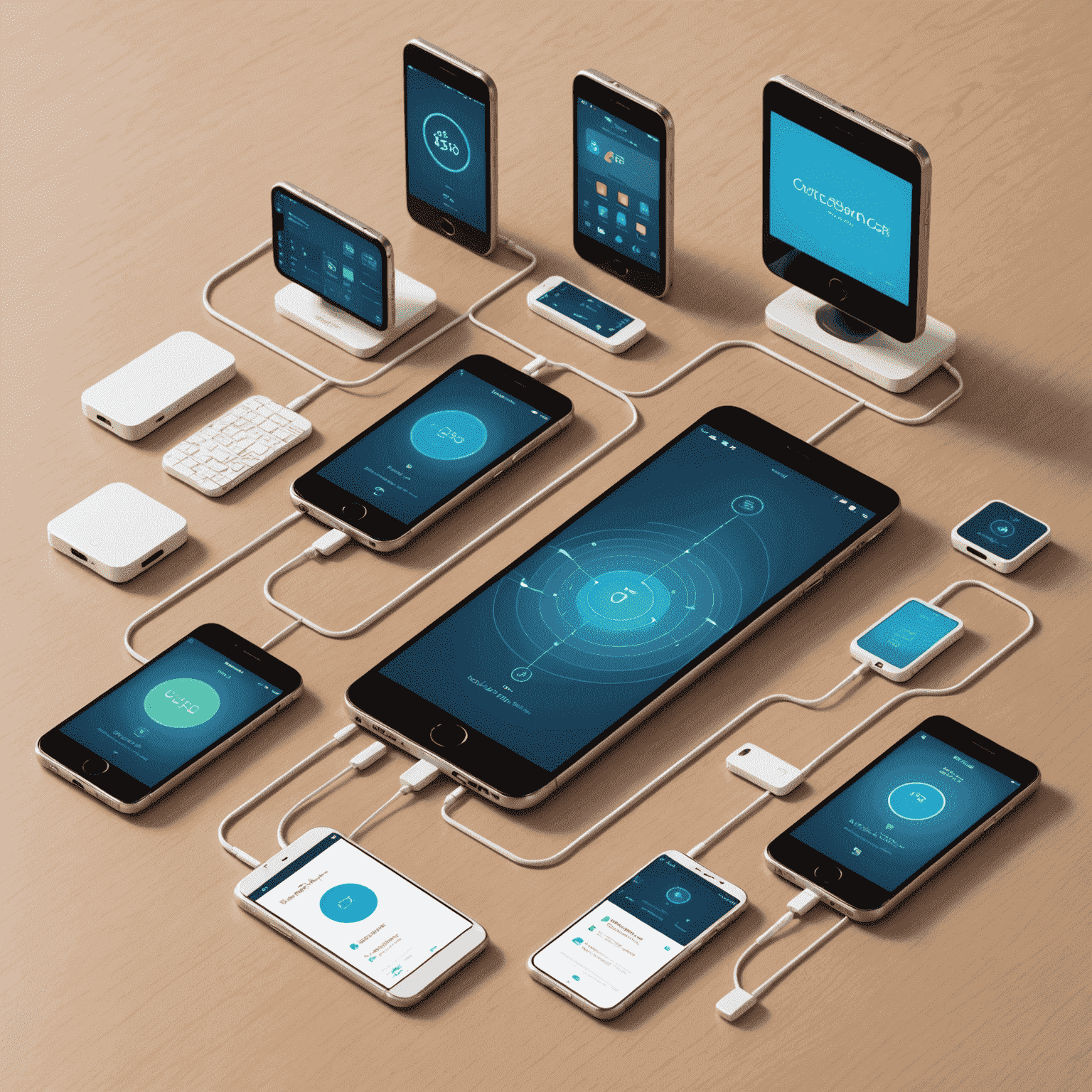 Visual representation of various data plans, showing different sized data packages and a smartphone connected to a network