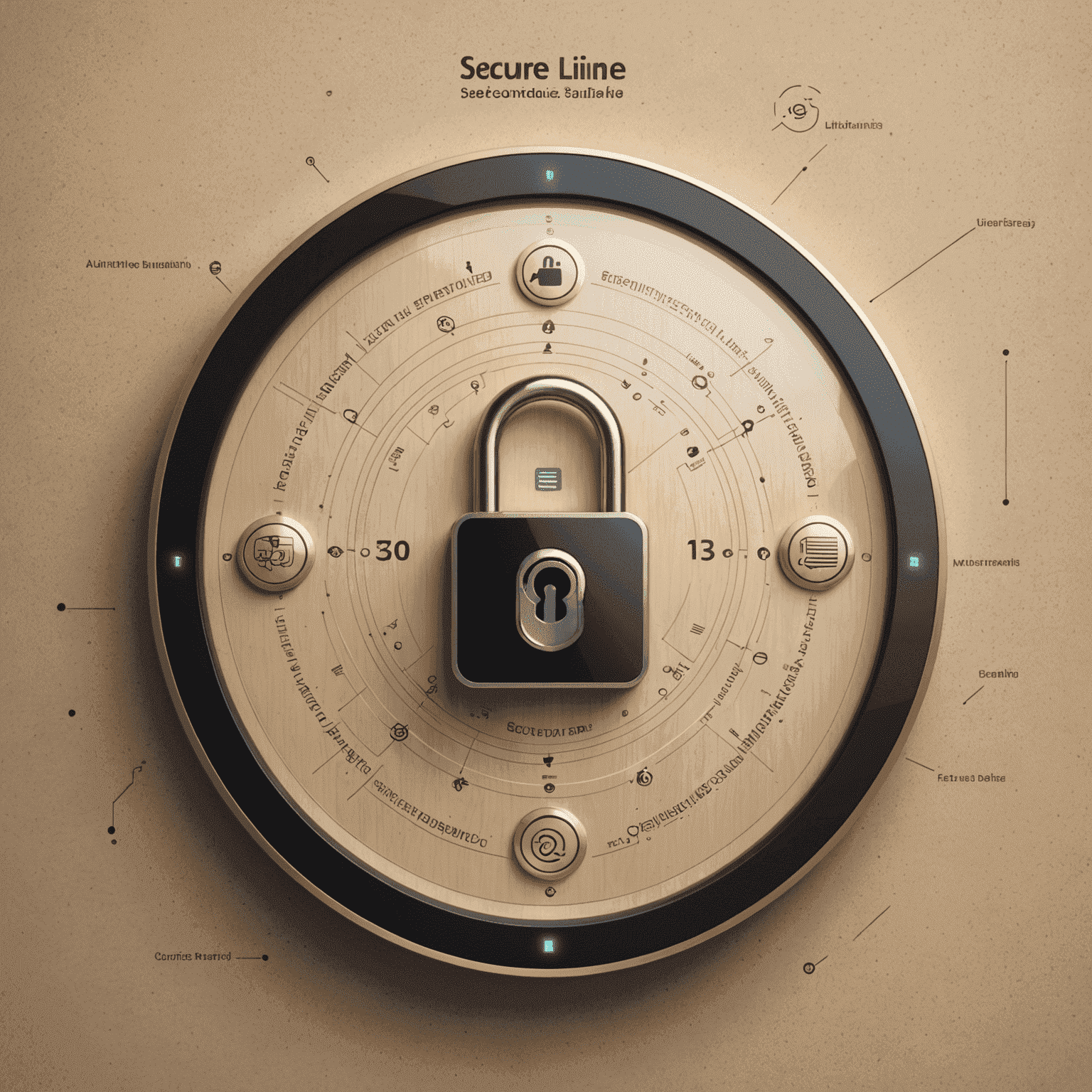 Secure Business Line interface showing encrypted messaging, secure voice calls, and data protection features